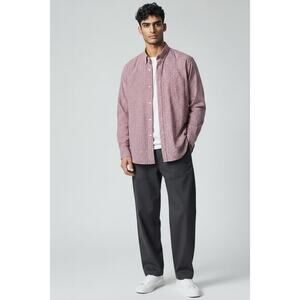 J.Crew Slim Red Plaid Button Down Shirt Size L 100% Cotton